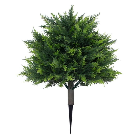 Front Porch Decor,Artificial Cedar Topiary Ball Trees for Outdoors with Ground Spike Faux Plants Into Anywhere Shrubs Bushes for Room Front Porch,Artificial Plants Outdoor