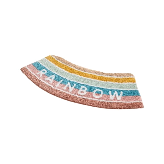 Naiovety Alfombra del baño de la forma del sector de AcrylicFibers con la estera de baño fácil de la limpieza de la ducha de la absorción Decoración del hogar Multicolor