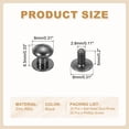 thumbnail image 2 of 8 mm Leather Rivets, 20 Sets Ball Head Stud Screw Back Round Head Button Chicago Screw, Black Tone, 2 of 7