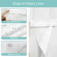 thumbnail image 5 of No Hook Shower Curtain, Beige Plaid Extra Long Bathtub Curtains with Snap in Liner, Spring Summer Farmhouse Buffalo Checkered Waterproof Washable Fabric Shower Curtain Set, 72"W x 96"L, 5 of 9