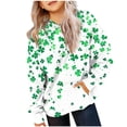 thumbnail image 2 of Youth Hooded Sweatshirt 3-12Y St. Patrick's Day Pullover Leprechaun Print Outfits Casual Fleece Top Long Sleeve Pocket Clothing Playful Graphic Tees, 2 of 5