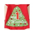 thumbnail image 6 of Baby Boys Girls Autumn Romper Long Sleeve O Neck Christmas Tree Print Patchwork Romper, 6 of 8