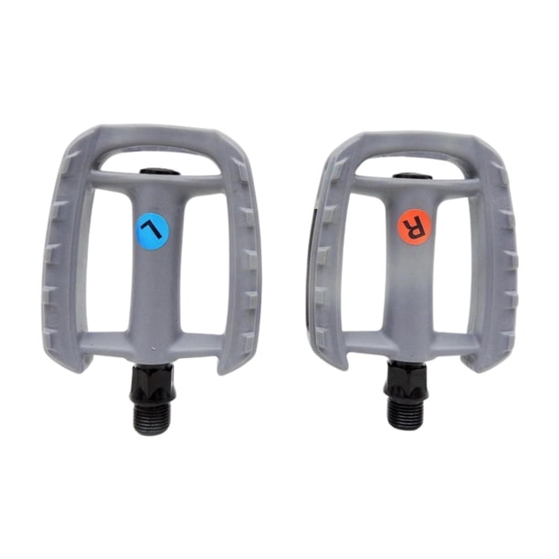Pedales de plataforma para bicicleta de montaña, componentes antideslizantes, pedal ancho y plano. Gris