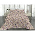 thumbnail image 2 of Ambesonne Spring Floral Quilted Bedspread Set 3 Pcs, Romantic Asian Daisy, Queen, Dark Lavender Cream Lilac, 2 of 4