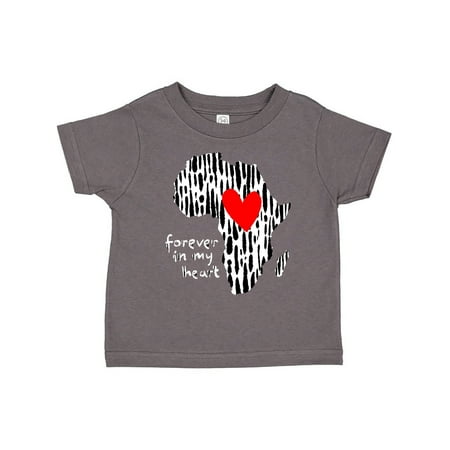 

Inktastic Black History Month Forever in My Heart Ink Print Africa Gift Toddler Boy or Toddler Girl T-Shirt