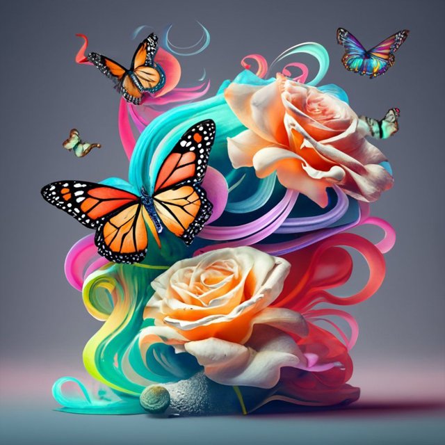(V6035) Resina Diamante La Serie Animal Mariposa Colorida Con Diamantes 30*30CM