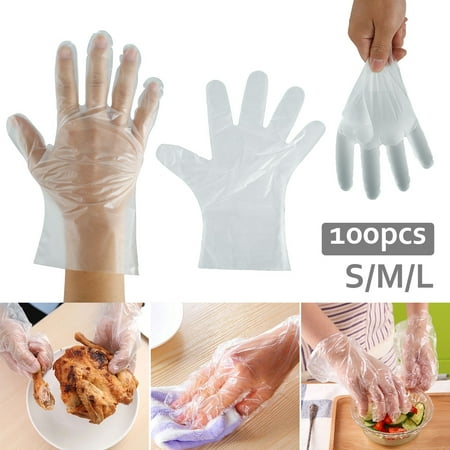 

GORWARE 100pcs Disposable Clear Gloves Thicked TPE Gloves Food-grade Gloves Powder Free and Latex Free for Work Cooking Cleaning Gardening