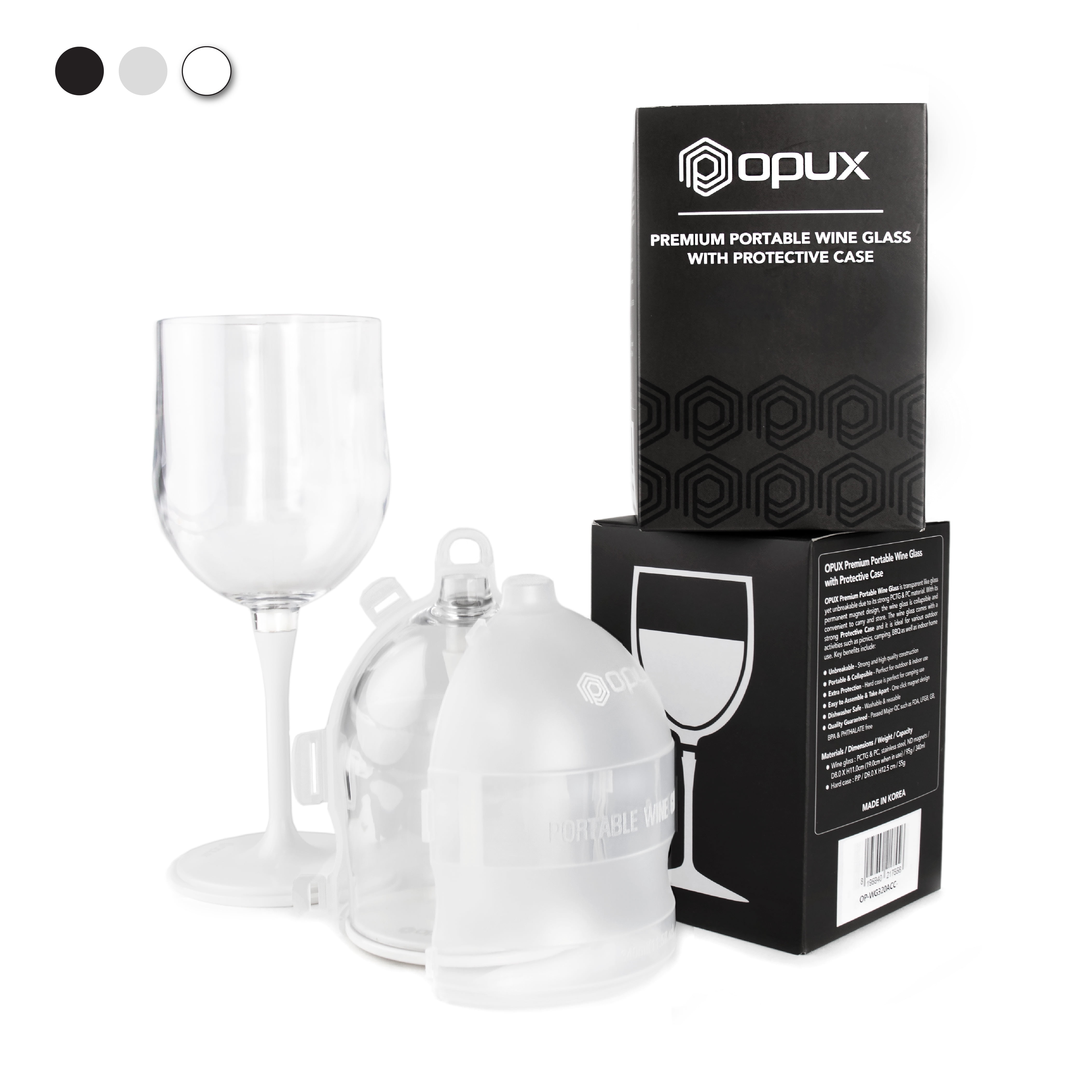 Portable Detachable Wine Glass, Transparent Travel Wine Glasses,  Comfortable Hand Feel for Outdoors (Black)