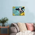 thumbnail image 3 of Qute Cow Flower Picture Canvas Print Motivational Quotes Wall Decor Art Sunflowers Animal on Green Wood Board Painting Modern Artwork for Bathroom Living Room Office Decoration, Framed 1 pcs 12x16, 3 of 6