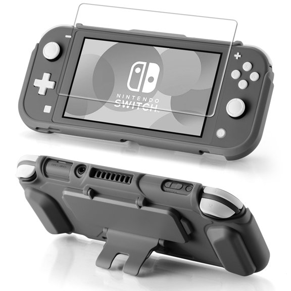 XIBUZZ Nintendo Switch Lite TPU Shockproof Transparent Protective Case, Ergonomic Design, Grey