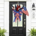 thumbnail image 2 of Patriotic Wreath for Front Door, 4th of July Wreath with USA Flags for Memorial Day Independence Day Veterans Day Upstairs Wreath Front Door Decoration Hanging Ornaments, 2 of 9