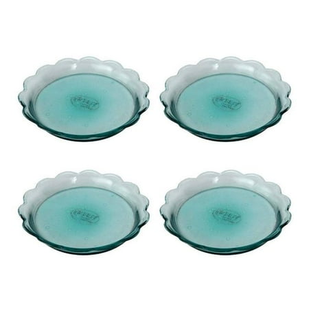 

Achla TRY-07-4 Scalloped Rim Recycled Glass Tray - Pack of 4