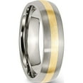 thumbnail image 4 of Titanium/14K Titanium Brushed With 14K Yellow Inlay 6mm Band (Size 13) Made In China tb222-13, 4 of 5