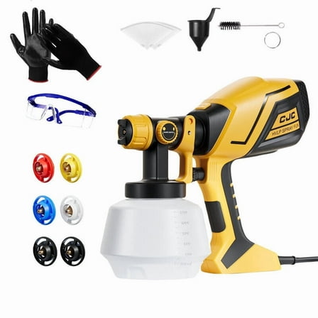 CJC Paint Sprayer Handheld 900ml High Pressure Electric Spray Gun Airless HVLP