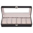 thumbnail image 2 of Ktaxon Leather 6 Slots Wrist Watch Storage Box Holder Organizer Case, 2 of 7