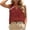Wine, variant on LEAVINGSUO Tank Tops for Women Solid Color V-Neck Sports Sleeveless Blouse Loose-fitting Openwork Lace Tops Black S