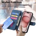thumbnail image 5 of Dteck for Samsung Galaxy A24 Wallet Case with RFID Blocking Credit Card Holder, Magnetic Detachable PU Leather Folio Flip Kickstand Shockproof Cover Women Men for Samsung A24 4G,Blue, 5 of 8