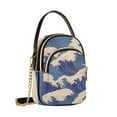 thumbnail image 7 of FORMRS Crossbody Bag for Women Quilted Travel Shoulder Cell Phone Purse with Chain Strap Handbag, Blue Wave Pattern, 7 of 7