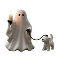 thumbnail image 2 of Dserhfy Ghost Pup Candle Holder Cute White Ghost Walking Dog Candlestick Resin Tabletop Figurine for Halloween Home Shelf Desk Decor, 2 of 7