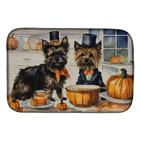 

Cairn Terrier Fall Kitchen Pumpkins Dish Drying Mat DAC1759