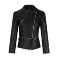 thumbnail image 4 of jsaierl Women Cool Faux Leather Jacket Long Sleeve Zipper Fitted Coat Fall Short Jacket, 4 of 7