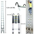 thumbnail image 3 of Telescoping Ladder, 8.5 FT Stainless Steel Extension Ladder for Home, Collapsible Ladders 330 Lb Max Capacity, Multi-Purpose Telescopic Ladder for Roof Ceiling, Household Daily, EN131 Certificated, 3 of 14