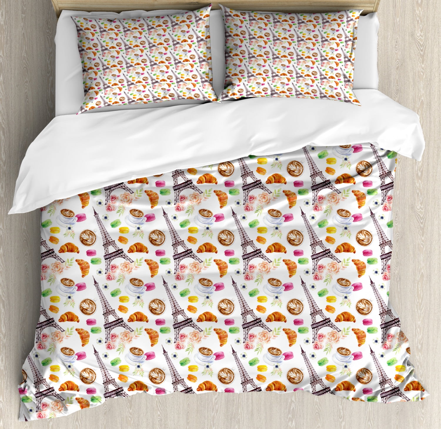French Fries Cartoon Print Pattern Duvet Cover Bedding Set