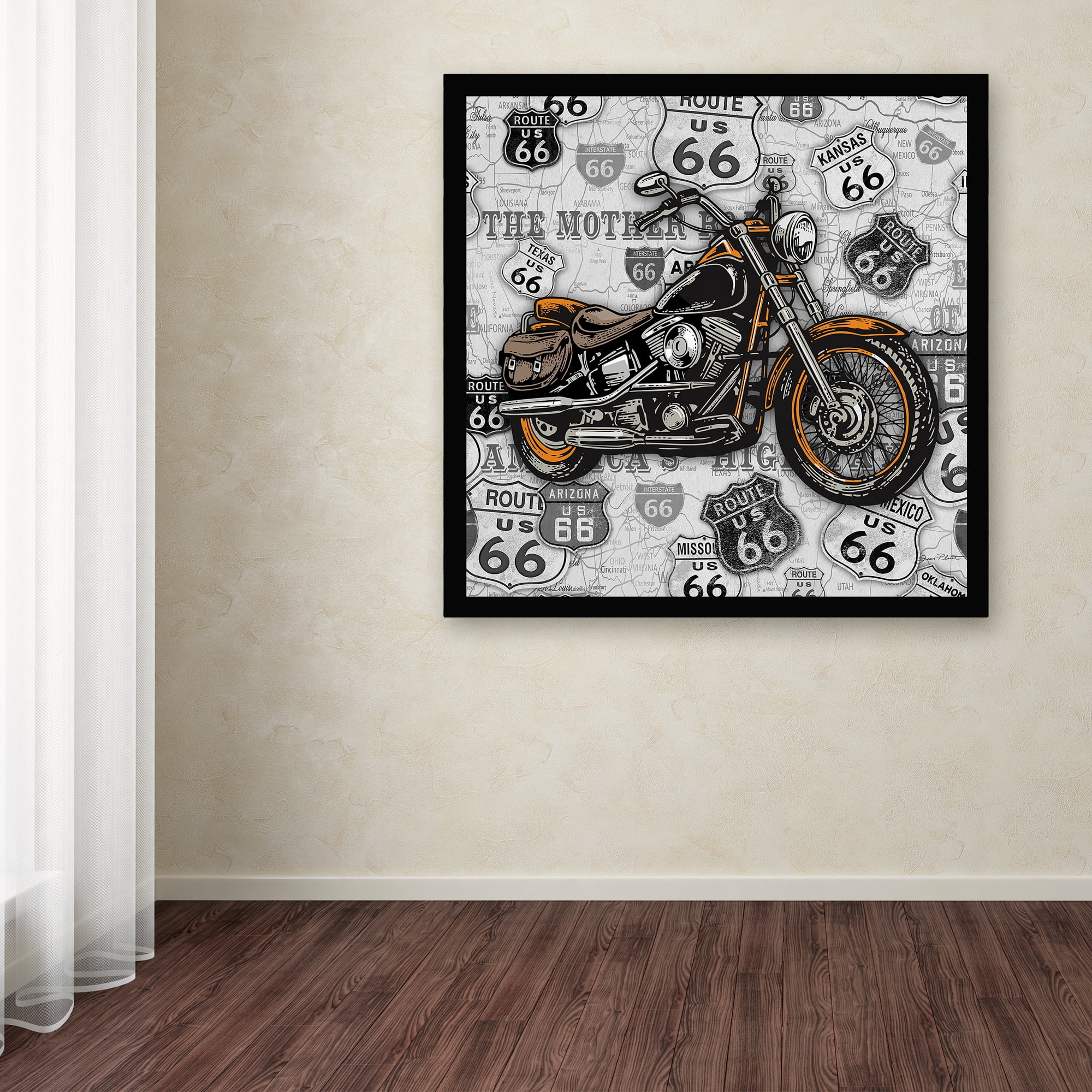 Trademark Fine Art 'Vintage Motorcycles On Route 66 16' Canvas Art by Jean Plout