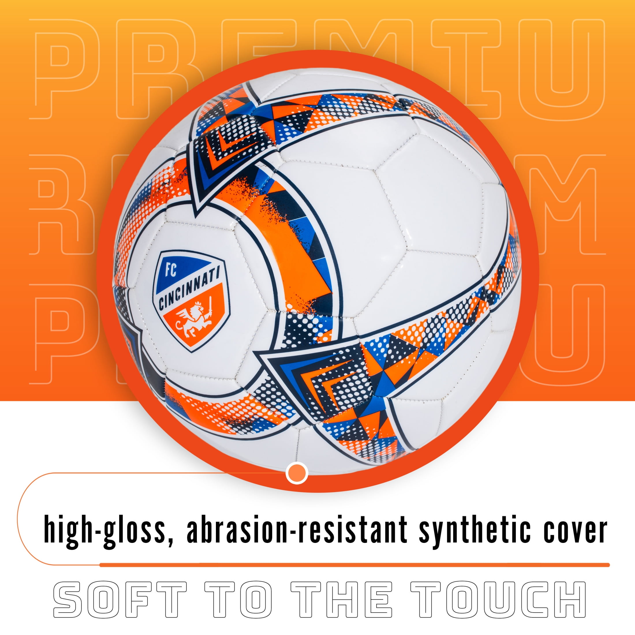 Franklin Sports MLS FC Cincinnati Soccer Ball - Official Size 5 Soccer Ball - Regulation Size + Weight Soccer Ball for Kids + Adults - Boys + Girls Soccer Ball - Air Pump Included