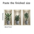 thumbnail image 3 of 3 Pack Green Plants Wall Stickers 3D Realistic Potted Plant Wall Decals Self-Adhesive Mural Removable Natural Art Sticker for Office Living Room Bedroom Art Room Sofa Backdrop Decor, 3 of 7