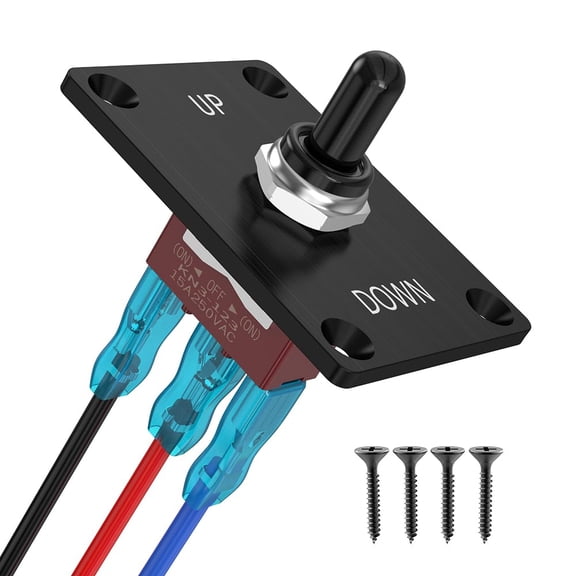 Toggle Switch, MecRecare 3 Pin SPDT (ON)-Off-(ON) 30A/12VDC 3 Way Heavy Duty Waterproof Toggle Switch with Mounting Panel for Auto Boat Marine