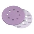 thumbnail image 1 of 5 Piezas 5 Pulgadas Púrpura Lijado Discos 5000 Granos 8 Agujeros Gancho y Bucle Profesional Aluminio Óxido Arena Papel Húmedo Seco Pulido para Madera Metal Pintura Acabado, 1 of 7