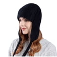 thumbnail image 1 of Women Winter Outdoor Cold Protection Warm And Windproof Earmuffs Large Head Circumference Pullover Hat Thick Hat R-256 Black, 1 of 4