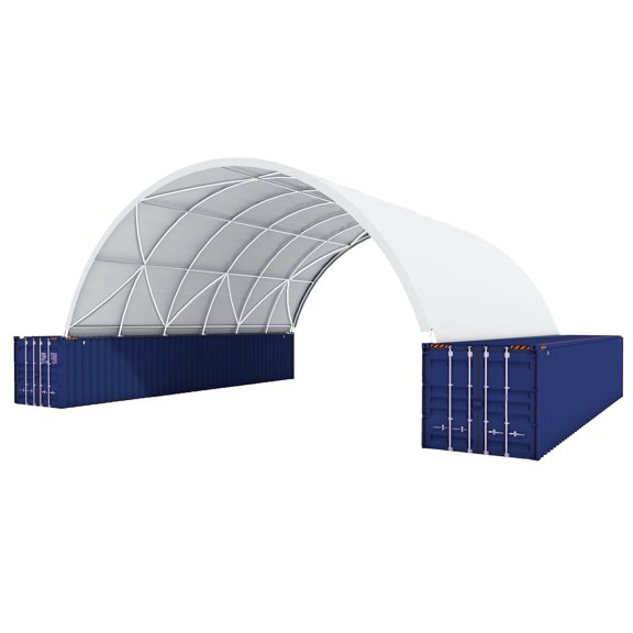 Shipping Container Canopy Shelter, Stable & Durable Cover Storage Container Roof（40'x40'x13',11oz PE）