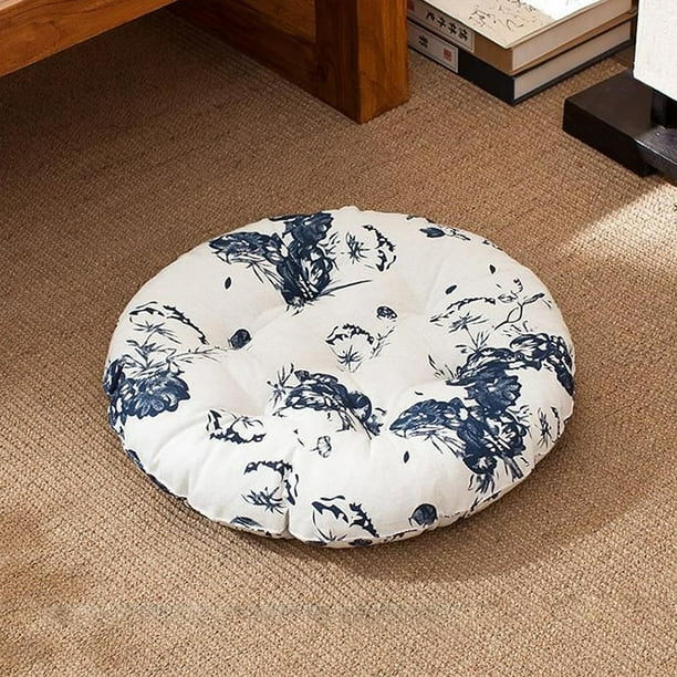 15x15 inch Round Cotton Linen Chair Cushion Tatami Mat Pillow Seat