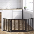 thumbnail image 5 of Coziwow 24"H Wooden Dog Gate 3 Panel Indoor Free Standing, Brown, 5 of 11