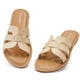 thumbnail image 1 of Sandalias Mazeskin de espuma viscoelástica con banda en H para mujer, rafia, talla 38, 1 of 6