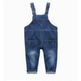 thumbnail image 3 of WhouRiu Toddler Girls Jeans Baggy Unisex Adorable Solid Color Denim Jumpsuit Pants Kids Girls Wide Leg Jumpsuit Trousers Blue,Sizes 100, 3 of 3