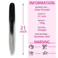 thumbnail image 4 of SHCKE 21'' Straight Ponytail Hair Extension Claw Clip Ponytail Extension Synthetic Fiber Ponytail Hairpiece for Girl Lady Women Black To Silver Grey, 4 of 5