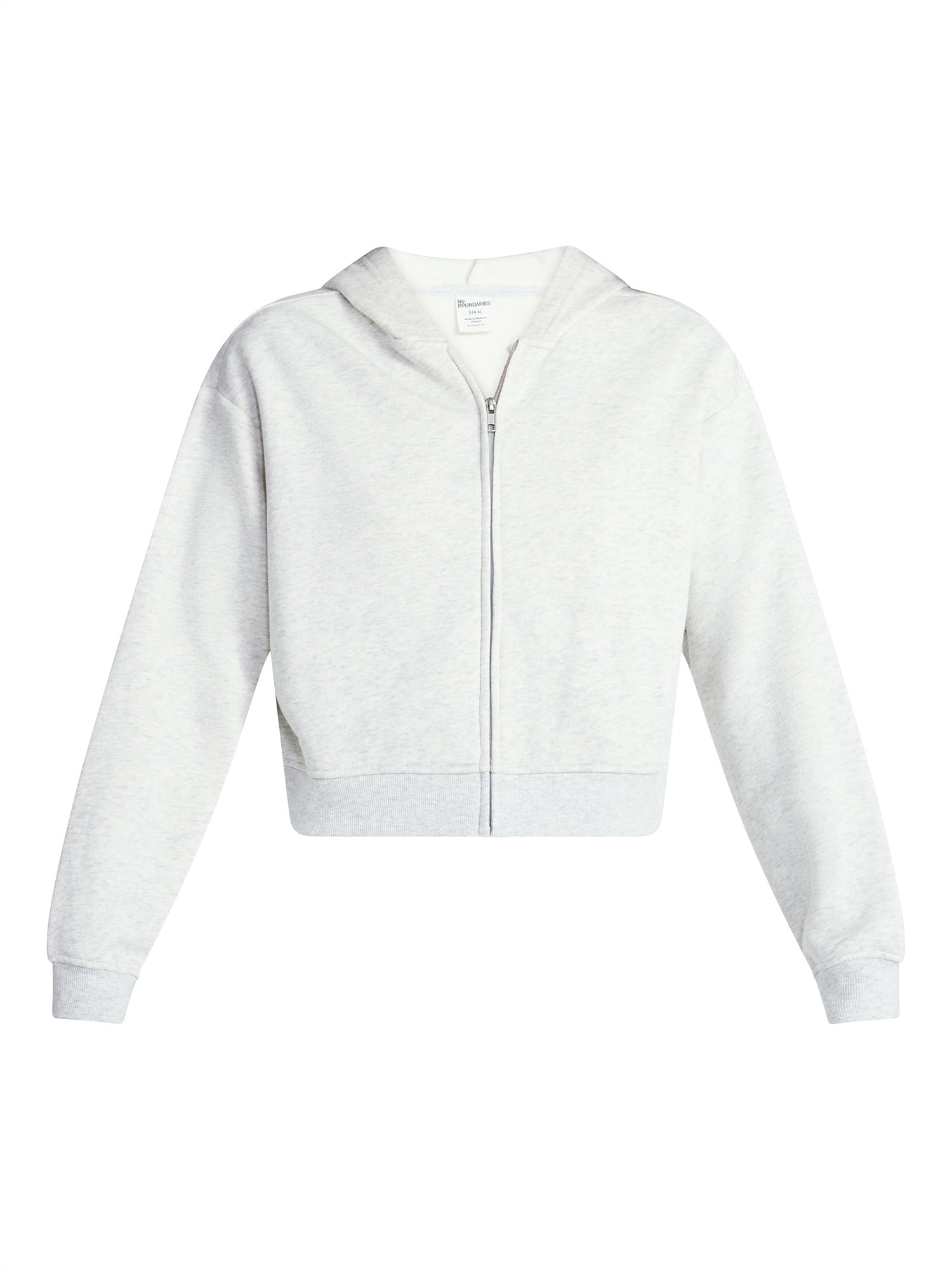 No Boundaries Boxy Zip-Up Hoodie, Women's XXS-XXL - Walmart.com