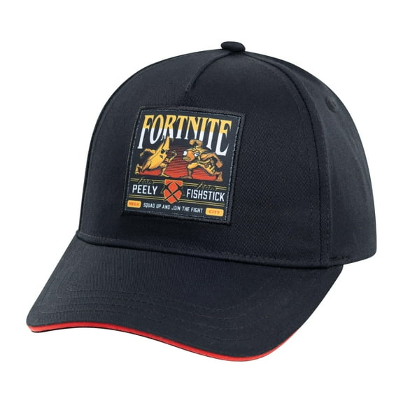 FORTNITE Baseball Cap for Boys, Quality Made Boys Hat and Fitted Cap, Flatbrim Baseball Hat with Sleek Design Black/Red