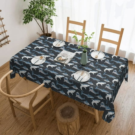 

Tablecloth Shark Table Cloth For Rectangle Tables Waterproof Resistant Picnic Table Covers For Kitchen Dining/Party(54x72in)