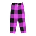 thumbnail image 4 of Fotbe Purple Black Buffalo Plaid Women's Pajama Pants,Sleepwear Pants,Pj Bottoms Drawstring And Pockets-Medium, 4 of 9