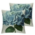 thumbnail image 2 of JRXY Blue Green Hydrangea Pillow Covers Set of 2, Outdoor Spring Summer Floral Flower Market Decorations Throw Pillows Cases Farmhouse Decor Cushion Covers for Home White, 2 of 6