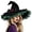 Green, variant on Enchanting Gothic Witch Hat for Cosplay and Halloween Parties – Elegant Dark Halloween Accessory for Men and Adults in Play, Black, One Size