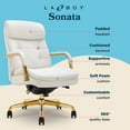 thumbnail image 3 of La-Z-Boy Sonata Executive MidBack Office Chair Bonded Leather White and Gold, 3 of 8