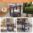 thumbnail image 2 of Ayaya 2-Tier Adirondack Side Table, 19" Solid Wood Square End Table, Outdoor Patio Table for Living Room, Porch, Poolside – Weather Resistant Blue, 2 of 6