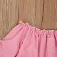 thumbnail image 2 of Kids Little Girls Off Shoulder Tops, Long Sleeve Striped Print Tie Knot Front Loose Shirts, 2 of 5
