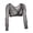 Black, variant on Plus Size Women Both Side Wear Sheer Seamless Arm Crop Top Shirt Blouses for Everyday