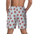 thumbnail image 2 of Lsque Mens Swim Trunks Hand Drawn Strawberry Pattern - Bathing Suit Compression Liner - Beach Swim Shorts Swimwear - (S-3XL) - Stretch Quick Dry -X-Large, 2 of 9